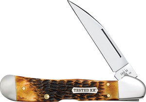 Case Cutlery Burnt Amber Bone Rogers Jig Folding Pocket Knife 51392