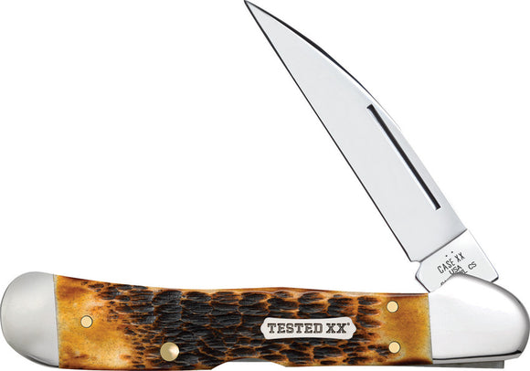 Case Cutlery Burnt Amber Bone Rogers Jig Folding Pocket Knife 51392
