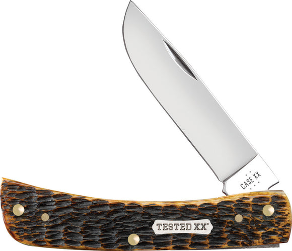 Case Cutlery Sod Buster Jr Burnt Amber Jigged Bone Folding Carbon Steel Pocket Knife 51394