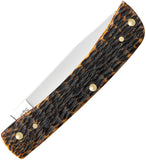 Case Cutlery Sod Buster Jr Burnt Amber Jigged Bone Folding Carbon Steel Pocket Knife 51394