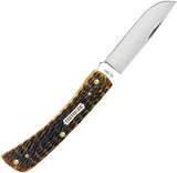 Case Cutlery Sod Buster Jr Burnt Amber Jigged Bone Folding Carbon Steel Pocket Knife 51394