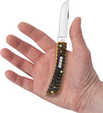 Case Cutlery Sod Buster Jr Burnt Amber Jigged Bone Folding Carbon Steel Pocket Knife 51394