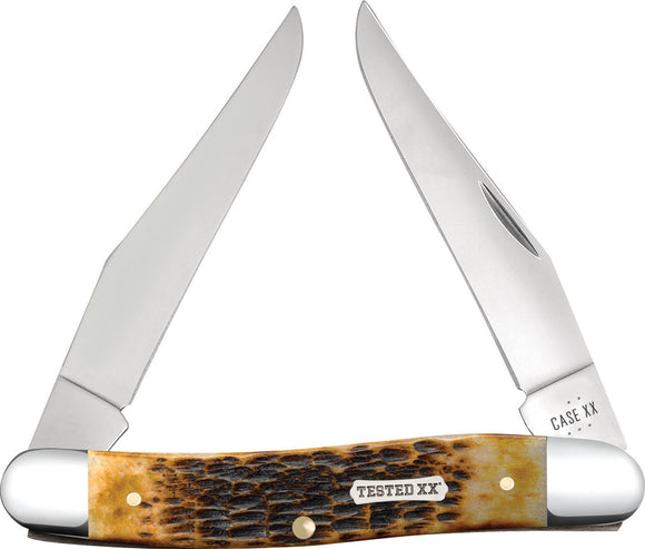 Case Cutlery Muskrat Burnt Amber Jigged Bone Folding Carbon Steel Pocket Knife 51395