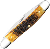 Case Cutlery Muskrat Burnt Amber Jigged Bone Folding Carbon Steel Pocket Knife 51395