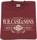 W. R. Case Cutlery & Sons Hand Crafted Knives Graphic Small Maroon T-Shirt 52486