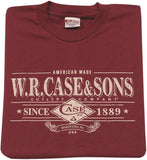 W. R. Case Cutlery & Sons Hand Crafted Knives Graphic Large Maroon T-Shirt 52488