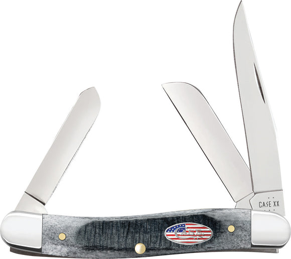 Case Cutlery Medium Stockman Gray Sawcut Bone Folding Stainless Pocket Knife 53061