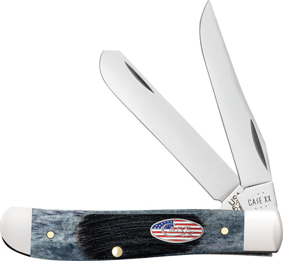 Case Cutlery Mini Trapper Gray Sawcut Bone Folding Stainless Pocket Knife 53066