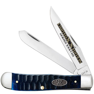 Case Cutlery Trapper Limited Edition Ocean Blue Bone Folding Stainless Pocket Knife 53980
