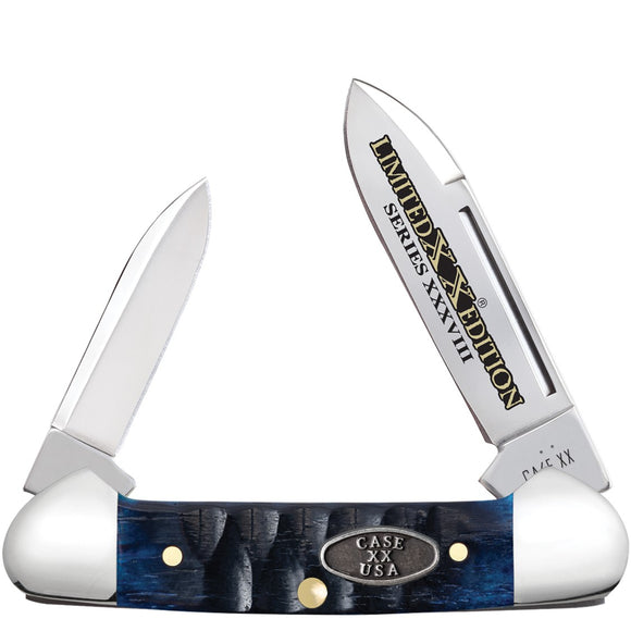 Case Cutlery Butterbean Limited Edition Ocean Blue Bone Folding Stainless Pocket Knife 53982