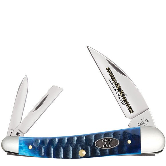 Case Cutlery Seahorse Whittler Limited Edition Ocean Blue Bone Folding Stainless Pocket Knife 53983