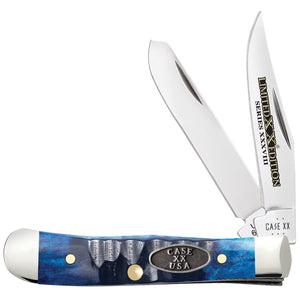 Case Cutlery Tiny Trapper Limited Edition Ocean Blue Bone Folding Stainless Pocket Knife 53984