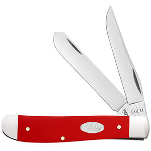 Case Cutlery Mini Trapper Red Smooth Synthetic Folding Stainless Pocket Knife 56981