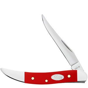 Case Cutlery Small Texas Toothpick Red Smooth Synthetic Folding Stainless Pocket Knife 56983