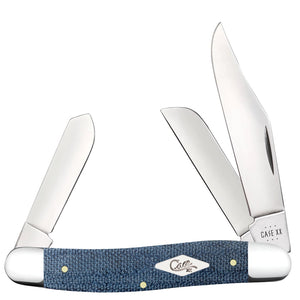 Case Cutlery Stockman Blue Denim Canvas Laminate Folding Pocket Knife 60513