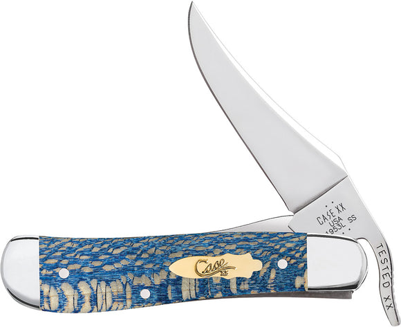 Case Cutlery Russlock Blue Sycamore Wood Folding Stainless Pocket Knife 63734