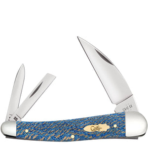 Case Cutlery Seahorse Whittler Blue Sycamore Wood Folding Stainless Pocket Knife 63735