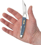 Case Cutlery Seahorse Whittler Blue Sycamore Wood Folding Stainless Pocket Knife 63735