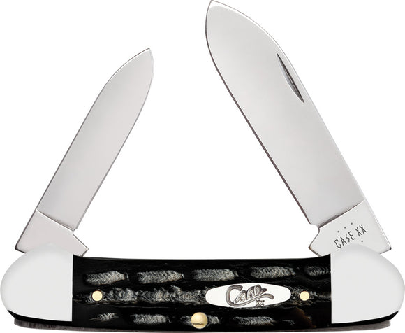 Case Cutlery Canoe Black Jigged Buffalo Horn Folding Stainless Pocket Knife 65029