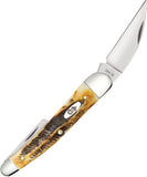 Case Cutlery Seahorse Whittler 6.5 BoneStag Folding Stainless Pocket Knife 65347