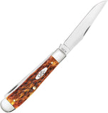 Case Cutlery Trapper Harvest Orange Peach Seed Jigged Bone Folding Stainless Pocket Knife 66690