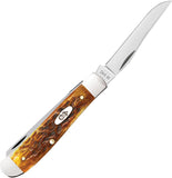 Case Cutlery Mini Trapper Harvest Orange Peach Seed Bone Folding Stainless Pocket Knife 66691