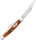 Case Cutlery Medium Stockman Harvest Orange Peach Seed Bone Folding Stainless Pocket Knife 66692