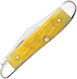 Case Cutlery Peanut Platts Jigged Yellow Bone Folding Stainless Pocket Knife 75314