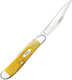 Case Cutlery Peanut Platts Jigged Yellow Bone Folding Stainless Pocket Knife 75314