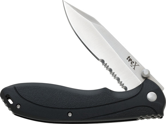 Case Cutlery TecX X-Pro Linerlock Black ABS Folding Serrated Pocket Knife 75673
