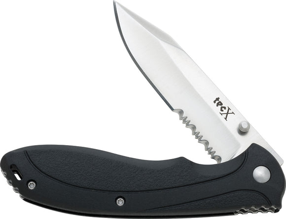 Case Cutlery TecX X-Pro Linerlock Black ABS Folding Serrated Pocket Knife 75677