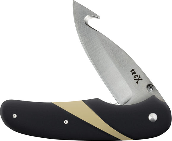 Case Cutlery TecX Linerlock Black G10 Folding Stainless Guthook Knife 75693