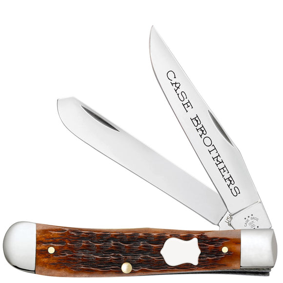 Case Cutlery Trapper Brothers Russell Brown Jigged Bone Folding Stainless Pocket Knife 79410