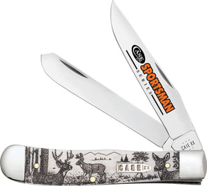 Case Cutlery Sportsman Trapper Deer Natural Bone Folding Stainless Pocket Knife 81220