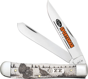 Case Cutlery Sportsman Trapper Turkey Natural Bone Folding Stainless Pocket Knife 81221