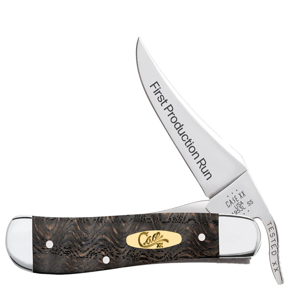 Case Cutlery First Production Russlock Black Curly Oak Wood Folding Knife 94002