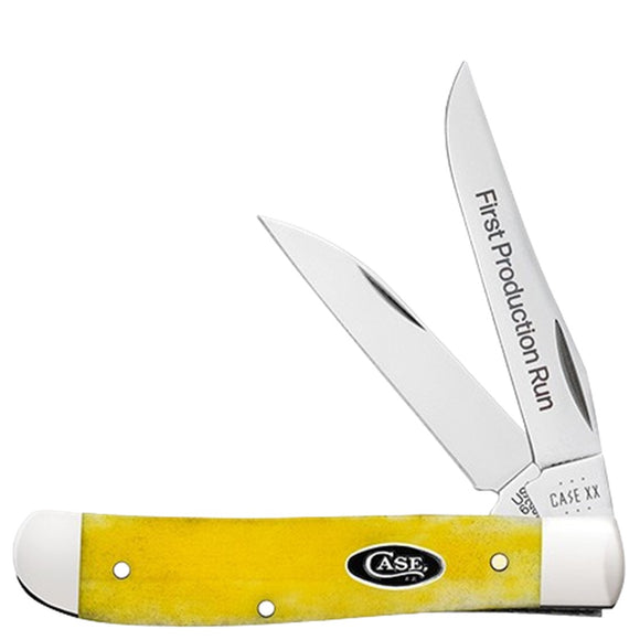 Case Cutlery First Production Mini Trapper Yellow Bone Pocket Knife 94201
