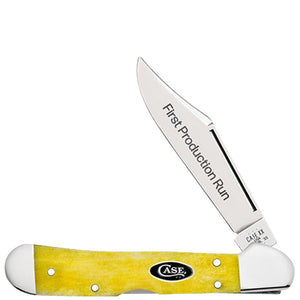 Case Cutlery First Production Mini Copperlock Yellow Bone Folding Knife 94204