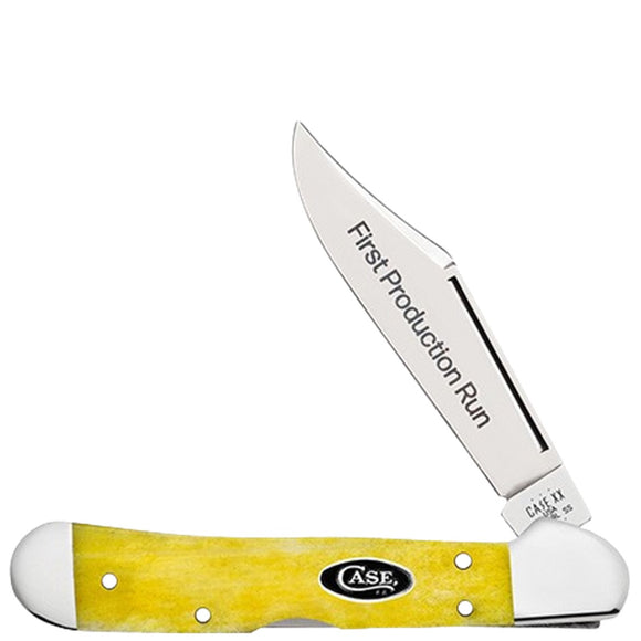 Case Cutlery First Production Mini Copperlock Yellow Bone Folding Knife 94204