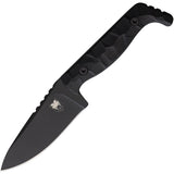 Cobratec Knives Kingpin Black G10 D2 Steel Fixed Blade Knife w/ Sheath KPBLK