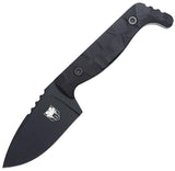 Cobratec Knives Small Kingpin Black G10 D2 Steel Fixed Blade Knife w/ Sheath TKPSBLK