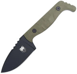 Cobratec Knives Small Kingpin OD Green G10 D2 Steel Fixed Blade Knife TKPSODG