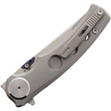 Cobratec Knives Maverick Button Lock Gray Titanium Folding Bohler M390 Pocket Knife MVKTNS