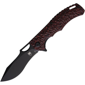 Cobratec Knives Nighthawk Linerlock Black & Red G10 Folding D2 Steel Pocket Knife TNHK