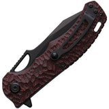 Cobratec Knives Nighthawk Linerlock Black & Red G10 Folding D2 Steel Pocket Knife TNHK