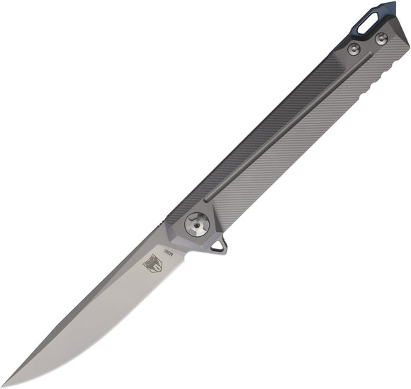 Cobratec Knives Olympian Framelock Gray Titanium Folding M390 Pocket Knife TOPNDNS