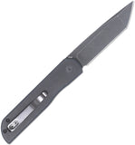 Cobratec Knives Prowler Button Lock Black G10 Folding D2 Steel Tanto Knife PLRBKBT