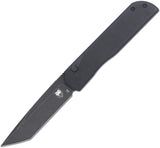 Cobratec Knives Prowler Button Lock Black G10 Folding D2 Steel Tanto Knife PLRBKBT