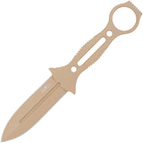 Cobratec Knives Ringed Claymore Coyote Tan 14C28N Double Edge Fixed Blade Knife TRCLMDNSCT