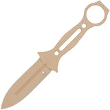Cobratec Knives Ringed Claymore Coyote Tan 14C28N Double Edge Fixed Blade Knife TRCLMDNSCT